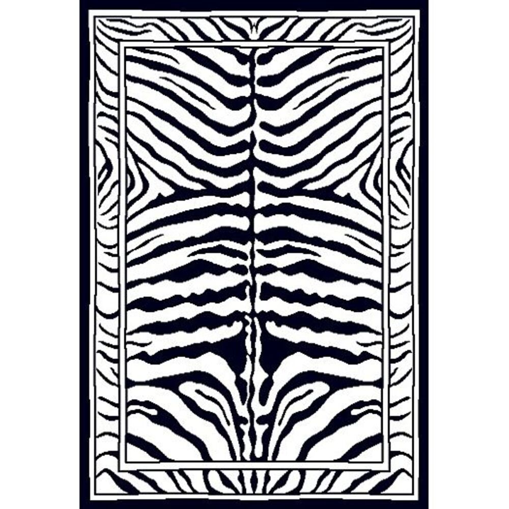 Zebra Skin Area Rug 2x8 Runner African Modern Carpet - Actual 1' 10" x 7' 3"